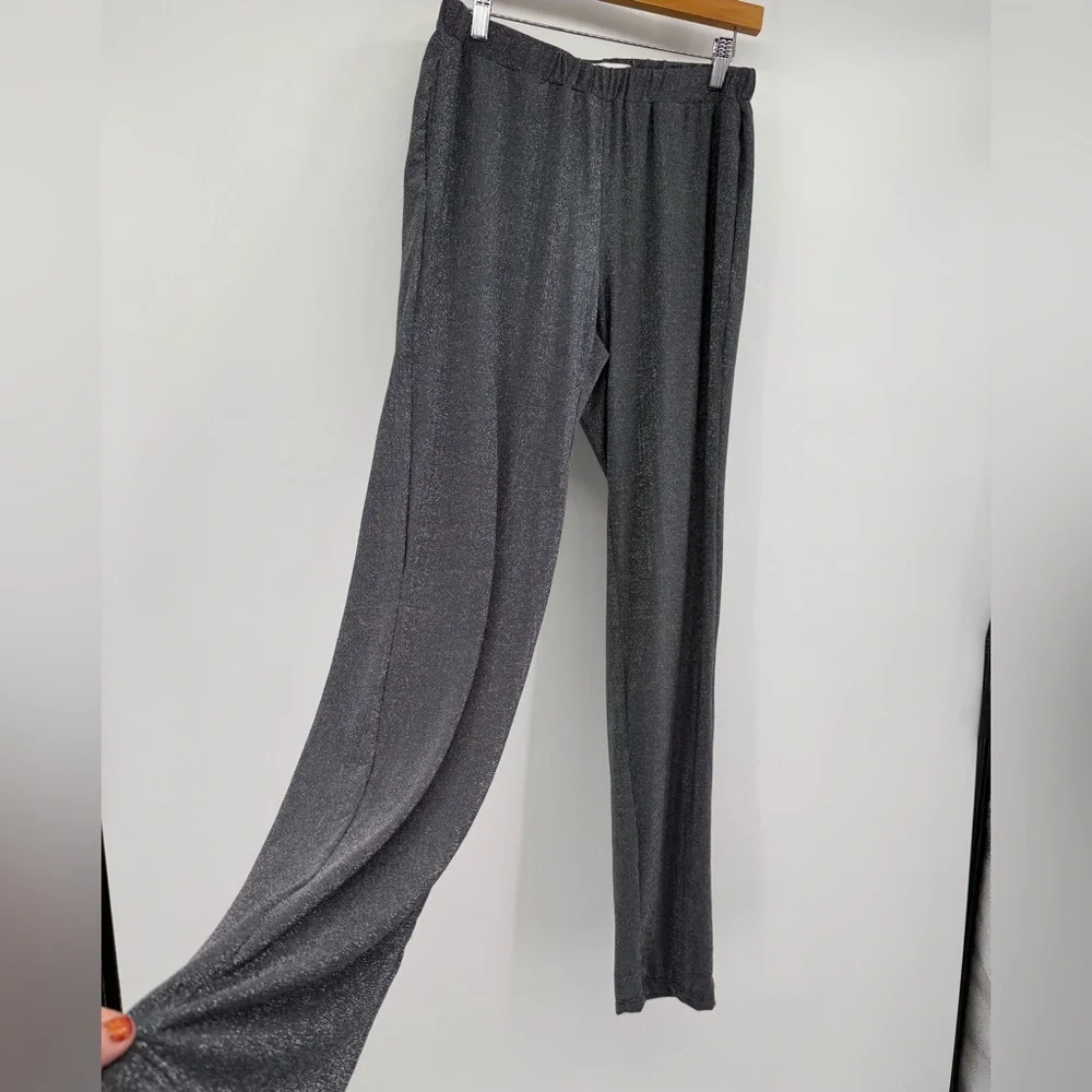 Lazoschmidl Glitter Lurex Metallic Silver Luke Lounge Pants Unisex Size $290 NEW